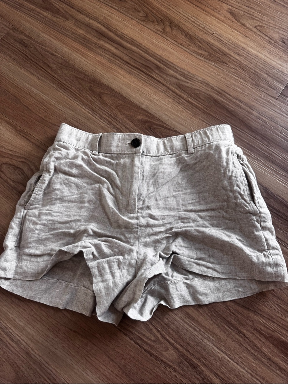 J. Crew Natural Beige Linen-Blend Shorts - Picture 2 of 4